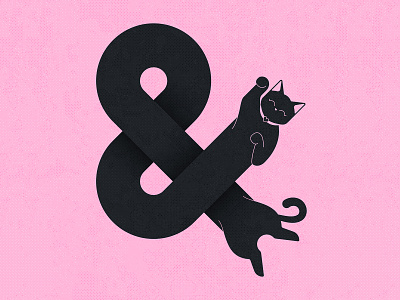 36 Days of Type / & 36daysoftype 36daysoftype07 ampersand ampersandtogether and black cat challenge chill cute happy heart lettering paws pink together typography werock