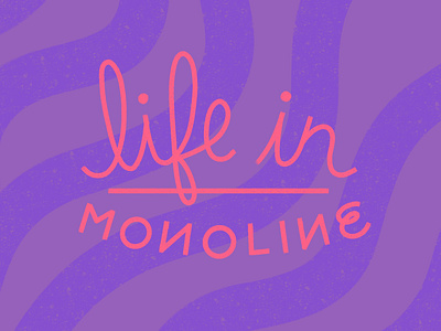 life in MONOLINE brush coral cursive digital graphic design lettering life logo monoline monoline font procreate procreate lettering purple sans serif type typography werock writing