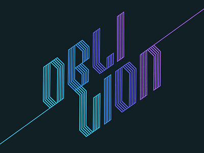 Oblivion black letter blue brush colours dark lettering letters monoline oblivion procreate procreate app purple type typography