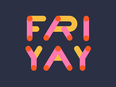 FRIYAY colorlover colours custom energy font friday friyay happy lettering letters logotype monoline orange pink rounded shapes typography vector weekend yay