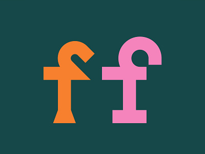 f+f alternates branding colourful display f font graphic design illustration lettering letters logo logotype lowercase pink shape type typeface typography vector werock