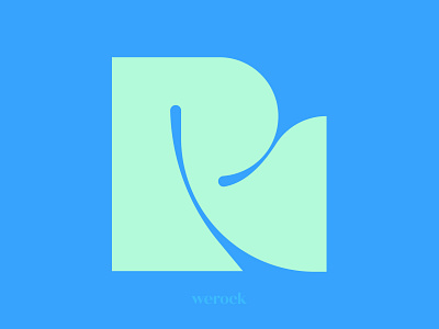 Letter R aqua blue chunky exploration green inspiration letter lettering logo logotype shape type typography vector