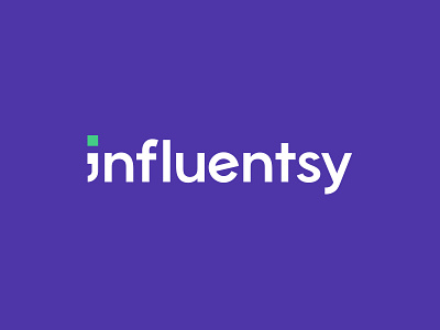 Influentsy Logo branding bright communication copyrighting danish english fresh graphic design green logo logo design purple startup translation type typographic typography visual identity