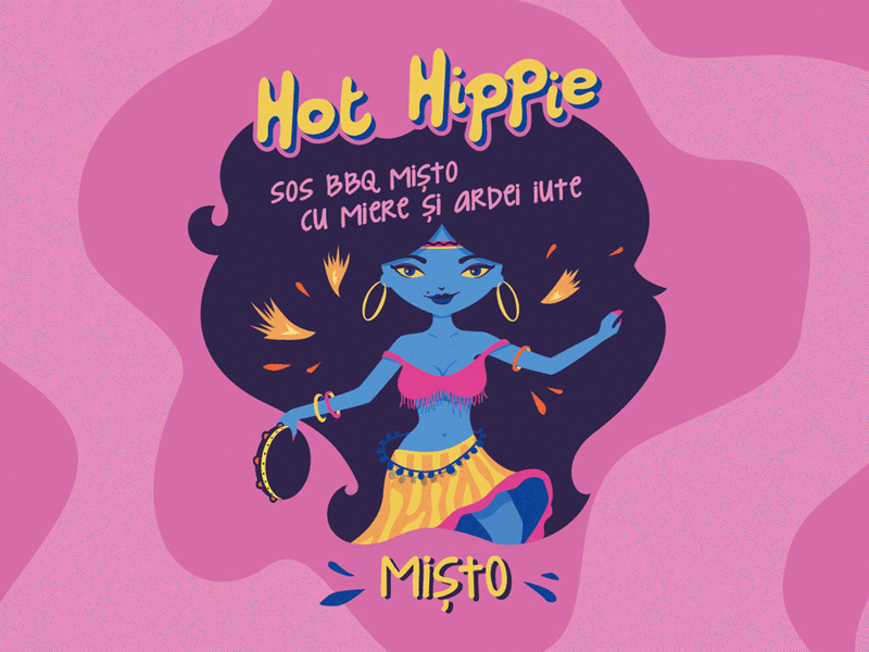 Hot Hippie [Chilli Sauce Label Design] bottle branding character design chili chilli food graphic design homemade hot illustration label natural package sauce spicy typography vector vegan visual identity
