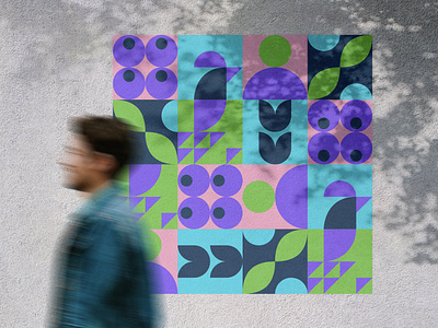 Urban Escape [E02] architecture colourful fresh graphic design green illustration minimalist nordic organic pattern retro scandinavian space design summer tiles urban urban design urbanism vector wall painting