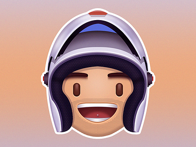 Character Face avatar cartoon character comic face head helmet smile