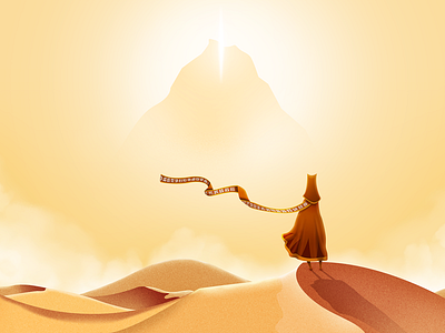 Journey adventure desert game illustration journey scarf wallpaper