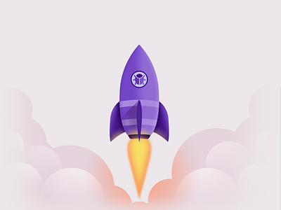 TestRise Launch clouds illustration launch purple rocket test testrise