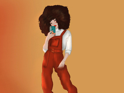 Curly girl brasil character curly hair illustration procreate art procrete