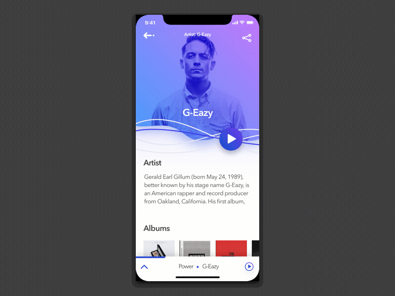 UI Daily Day 9: Music Player animation app app concept app design branding collect ui concept design flat gradient identity logo minimal music app music player type typography ui ux vector
