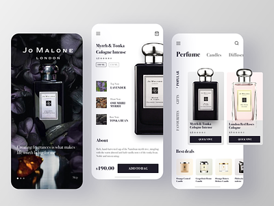 Perfume e-commerce - Jo Malone design ecommerce fragrance jo malone mobile design perfume rdd ui design user interface