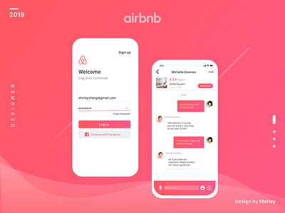 Airbnb redesign Login & Chat ui