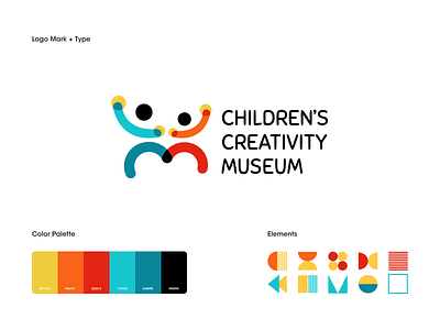 Logo Children Creativity Museum branding children color creativity design elements kid logo museum rdd vector