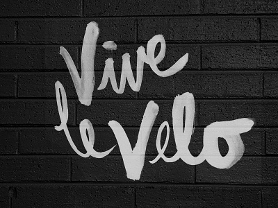 Vive le Velo brush script cursive cycling hand lettering le tour de france script sumi tour de france velo