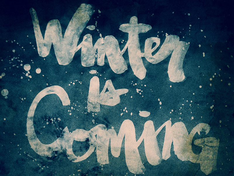 Winter is Coming brush script hand lettering typography sumi sumi ink lettering brush lettering