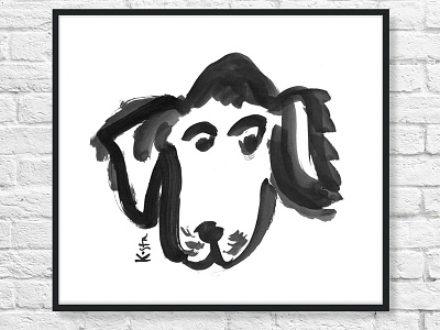 Mt. Weimaraner abstract bold brush dog art finnllow illustration india ink kosta kostandinos painting sumi ink weim weimaraner