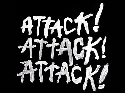 3 x Attack! abstract attack cycling grunge hand lettering unique