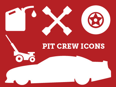 Pit Crew Cam Experience : Icons car jack gas can lug wrench nascar race car tire
