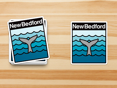 New Bedford Stickers illustrator logo nb new bedford ocean sticker vector wave whale