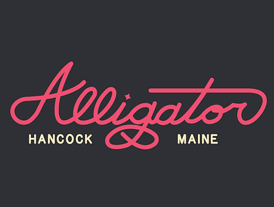 Alligator Lake 2022 alligator branding cursive design font hancock icon logo maine pink script type typeface