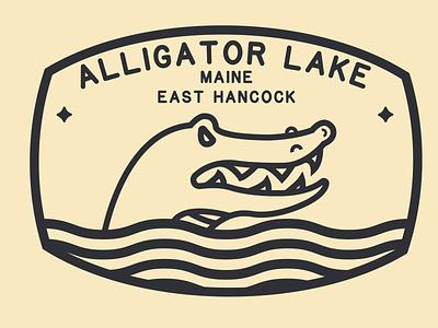 Alligator Lake Badge 2022 alligator badge branding camping design icon illustration illustrator lake logo maine outdoors retro sketch vector