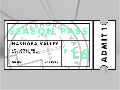 Nashoba Valley - Season Pass branding illustrator logo nashoba pass sketch ski snowboard ticket winter