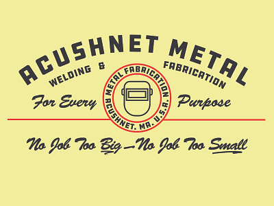 Acushnet Metal blue collar brand identity logo logo mark metal welding word mark