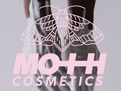 MOTH Cosmetics branding cosmetics illustrator logo logo mark makeup moth pink skin care type vegan
