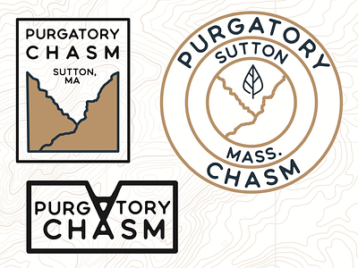 Purgatory Chasm badge branding illustration illustrator logo massachusetts nature purgatory chasm sutton vector wilderness