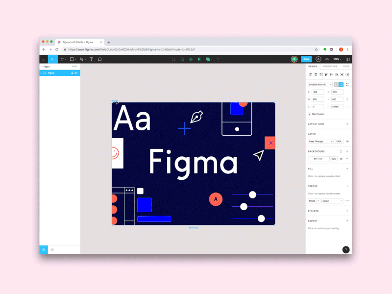 Share to Dribbble from Figma integrations