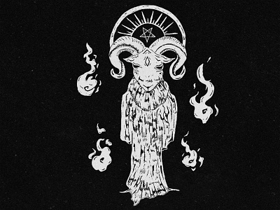 SATAN GOAT black design digital goat half tone illustration illustrator satan soul