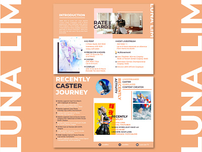 Rate Card Influencer / Media Kit design graphic graphicdesign layout typography