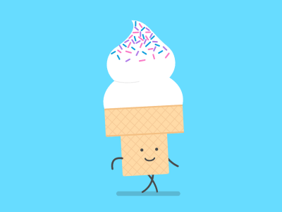 Walking Ice Cream Cone after effects animation dessert gif ice cream illustration sprinkles