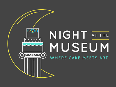 Night at the Museum Cake Show Logo cake concept logo moon museum night