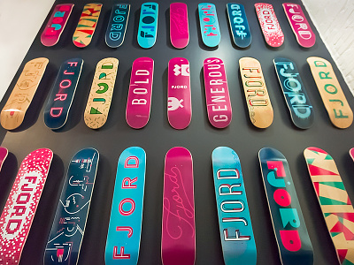 Fjord Skateboard Wall fjord iterations skateboard type typography