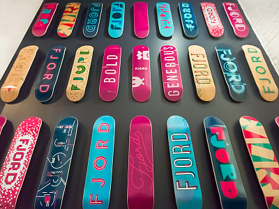Fjord Skateboard Wall fjord iterations skateboard type typography