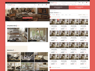 Furniture Savings - Category & Product Listing Pages category page ecommerce ecommerce design ecommerce shop furniture furniture ecommerce furniture store furniture website product listing ui ui ux ui design uidesign uiux ux web web design webdesign website website design
