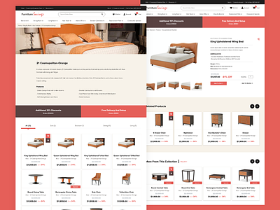 Furniture Savings - Single Collection & Single Product Pages ecommerce ecommerce design ecommerce website furniture furniture store furniture website product page single page single product ui ui ux ui design uidesign uiux ux web web design webdesign website website design