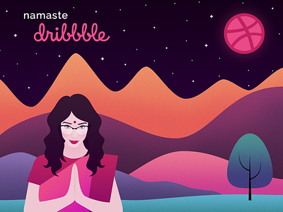 Namaste Dribbble dribbble debut excited happy hello dribbble illustration kathmandu namaste nepal thanks for invite