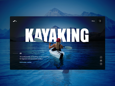 Daily UI #003 - Landing Page adventure adventure sport daily 100 challenge dailyui dailyui003 kayak kayaking landing page landing page design ui