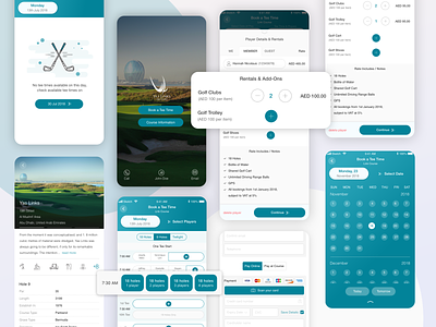 Golf Members Teetime app design golf golfapp golfclub golfmember golfmembers golfteetime teetime ux