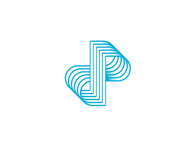 P + pathways + infinity loop halftone infinity letter logo p type