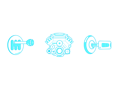 Icon Set 2/2 engine garage graphic icon key set tools vector