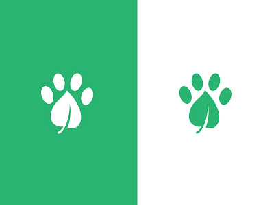 Pet Naturals Logo design dog green identity leaf logo minimal natural pet vector