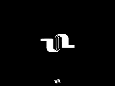 U + L black daily design dlc graphic icon letter logo white