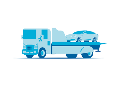 Haulin blue car graphic illustration tesla truck vector