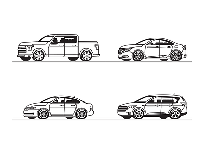 More Cars cars ford honda illustration minimal stroke volkswagen