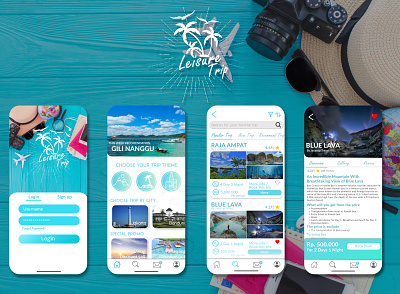 LeisureTrip - An Open Trip App mobile app design mobile ui open trip travel travel app ui ux