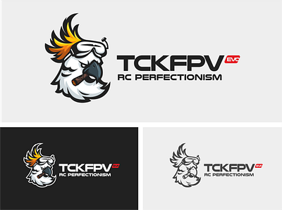 FPV TEAM LOGO branding design flat icon logo parrot