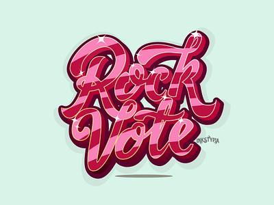 Rock Vote custom lettering digital lettering display font lettering lettering art lettering daily logo sticker type typeart welovetype